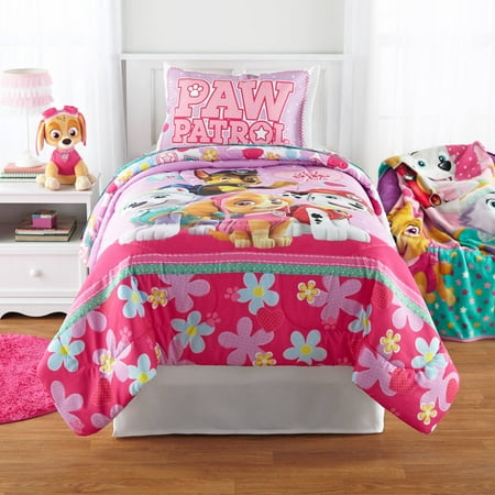Paw Patrol Girl 'Best Pup' Reversible Twin or Full Comforter, 1 (Paw Patrol Girl Best Pup Reversible Twin Full Comforter)