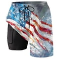 thumbnail image 4 of Bainana Mens Swim Trunks American Flag 2 In 1 Patriotic Swim Shorts Fourth Of July Lightweight Stretch Beach Travel Bathing Suit, 4 of 4