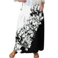 thumbnail image 2 of Viikei Women's Skirt with Side Slit,Women's Printed Elastic Waistband Pleated Pocket Skirt With Mid Calf Skirt Black XXXL, 2 of 5