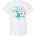 thumbnail image 3 of Inktastic Be a Mermaid Make a Splash Blue Mermaid Tail T-Shirt, 3 of 5