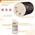 thumbnail image 5 of Yayeee Flameless Candles with Remote Flickering Battery Operated Multi Color Changing, Dark Purple Floral Pattern, 5 of 7