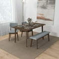 thumbnail image 7 of Aria Mid-Century Modern Design Large Fabric Upholstered Dining Bench in Gray, 7 of 7