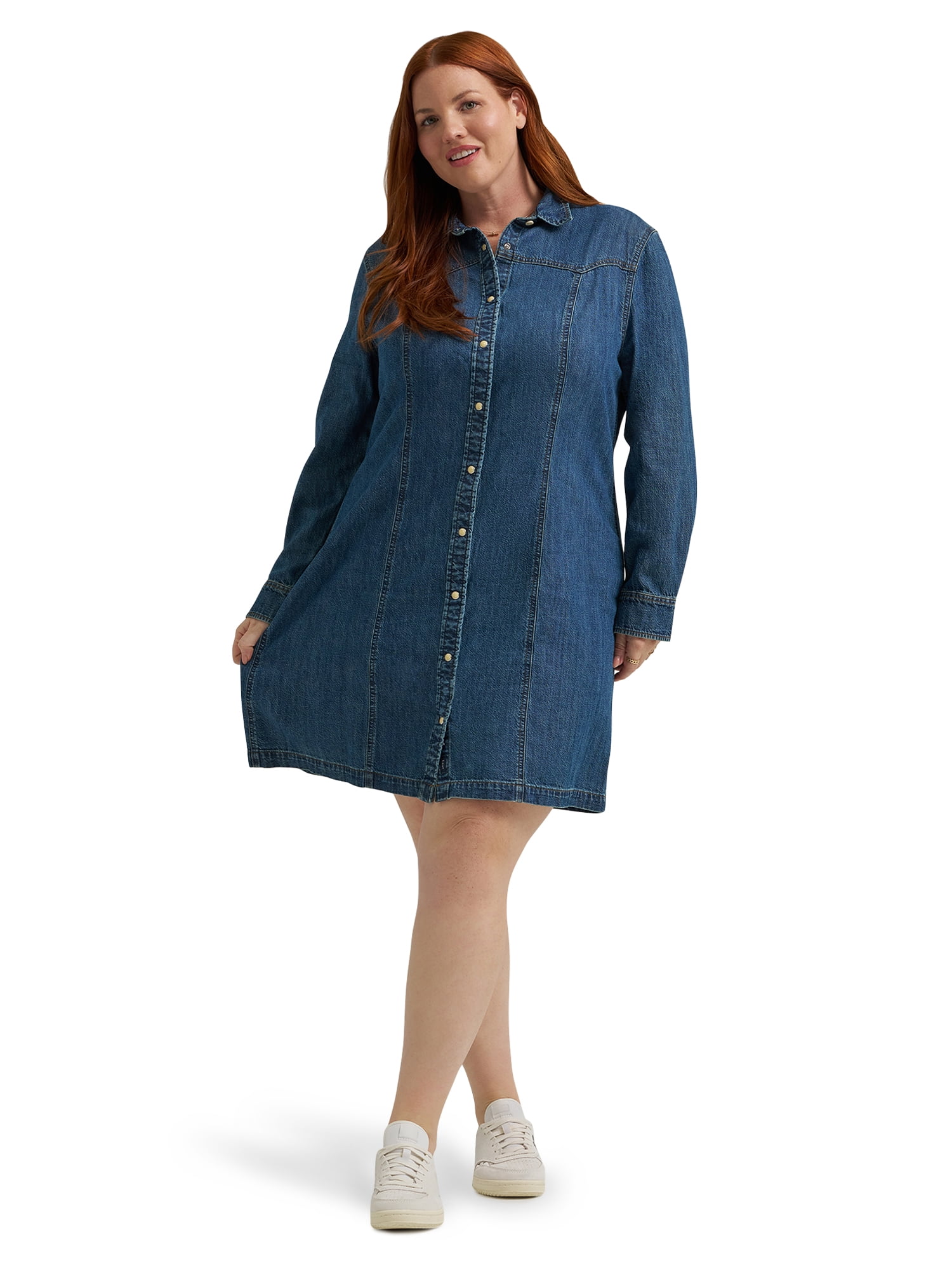 Lee Women's and Women's Plus Heritage Western Denim Dress, Sizes XS-4X