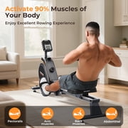 YOSUDA Magnetic Rowing Machine 350 lbs Weight Capacity - Foldable Rower for Home Use with LCD Monaitor, Tablet Holder and Comfortable Seat Cushion