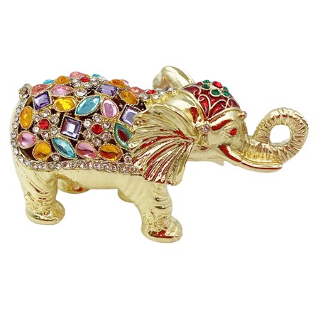 UPKOCH Vintage Elephant Jewelry Box Alloy Metal Hinged Trinket Case for Jewelry Storage and Home Decor