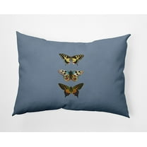 Simply Daisy 14x20-inch Rectangle Butterflies Poly Indoor Pillow, Dusty Smoke Blue Qty 1