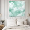 thumbnail image 4 of Green Sky Cloud Wall Art Painting on Canvas, Natural Landscape Scenery Ombre Canvas Art Home Prints Wall Art Framed Modern Artwork for Living Room Bedroom Wall Decor 16x16in, 4 of 9