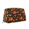 thumbnail image 2 of Gaeub Autumn Hedgehog and Fox Cute Printed Travel Cosmetic Bag,Makeup Bag, Large Capacity Toiletry Bag for Women, Portable Pouch Make Up Organizer with Zipper and Divider, 2 of 8