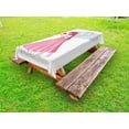 thumbnail image 1 of Anime Outdoor Tablecloth, Fairytale Character Angel in a Pink Dress Holding a Heart Romantic Valentines Day, Decorative Washable Fabric Picnic Tablecloth, 58 X 120 Inches, Pink Red White, by Ambesonne, 1 of 2