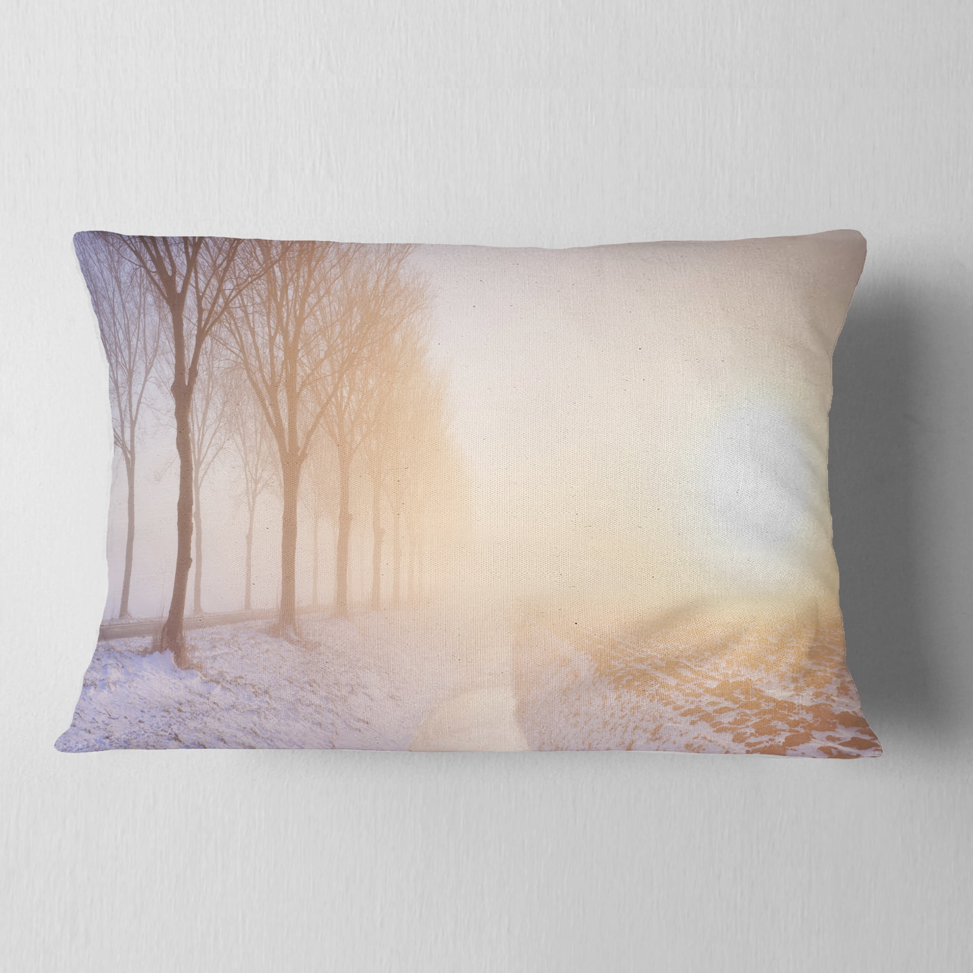 Designart Typical Polder Land in the Nether - Landscape Printed Throw Pillow - 12x20