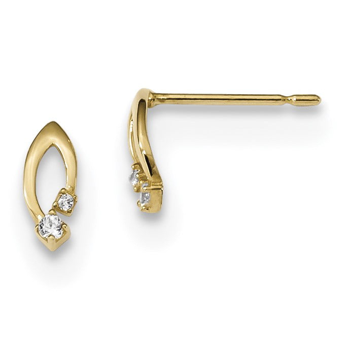 Details about   14k 14kt Yellow Gold Madi K CZ Oval Post Earrings 