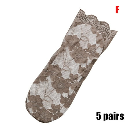 

Rumida 5 Pair Women Lace Thin Socks Lady Breathable Ankle Socks for Summer Lace Thin Breathable Women Lady Comfortable Soft Ankle Socks 5 Pairs Socks Brown