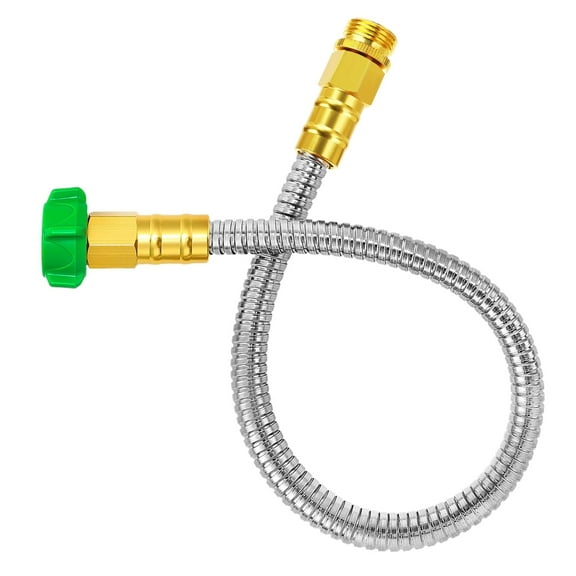 304 Stainless Steel 2ft Flexible Water Hose with Leakproof Washers for Sprinklers, Faucets & Stable Yard Supply