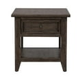 thumbnail image 2 of Pemberley Row Wood Saddle Brown End Table Rectangular Bottom Shelf, 2 of 9