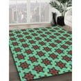 thumbnail image 2 of Ahgly Company Indoor Round Patterned Lime Mint Green Area Rugs, 5' Round, 2 of 6