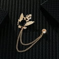 thumbnail image 4 of 2pcs Broche De Cadena Forma Cistalina Alfiler Decorativo Para De Mujer Hombre, 4 of 9