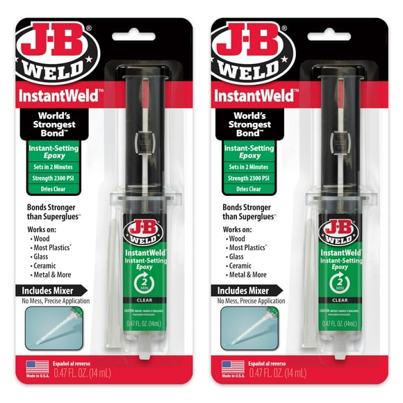 Epoxy Adhesive J-B Weld InstantWeld Clear 14mL 2 Pack