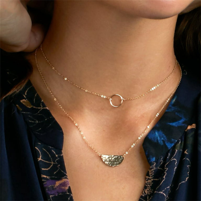 TINGN Simple Neck Ring Choker Necklace -4K Gold Plated Neck Ring Bar  Stacked Necklace Layered Necklaces for Women