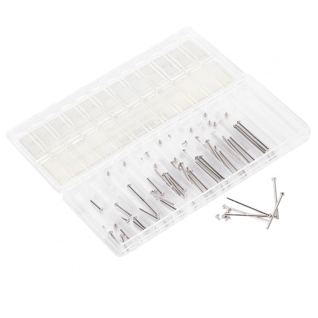 Kit De Herramientas De Reparación De Relojes Profesionales De Acero Inoxidable Tipo Tornillo Con Barra De Resorte Para Reloj, Incluye 55 Piezas De Barras De Resorte, 11 Tamaños,