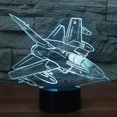 thumbnail image 5 of Biplane Aircraft 3D Led Lamp,Abstractive Optical Illusion Night Light,7 Color Change,Touch Switch USB Powered,Birthday Christmas Cool Gift for Child, 5 of 5