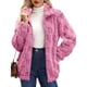 thumbnail image 2 of Chaqueta Suave y Cálida con Cremallera y Larga para Mujer Rosa Roja L, 2 of 7
