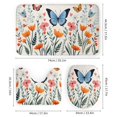 thumbnail image 3 of Watercolor Butterfly Bathroom Sets with Shower Curtain And Rugs, Incl with 12 Hooks，Toilet Lid Oval Rug, 3 of 8