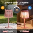 thumbnail image 2 of The Growing Ground 2 Pack Solar Table Lamps Outdoor, Modern Linear Design Decorative LED Lights, Pink, 2 of 8