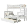 thumbnail image 2 of Bedz King Bunk Beds Twin over Full Mission Style with End Ladder and a Twin Trundle, White, 2 of 8