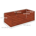 thumbnail image 3 of Outsunny Raised Garden Bed Metal Planter Box with Reinforced Rods, Rustic Brown, 3 of 10