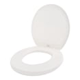 thumbnail image 4 of asiento para baño bisagras ajustables redondo blanco tapa de plástico asiento acojinado, 4 of 7