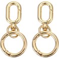 thumbnail image 1 of PATIKIL 2.2" Swivel Snap Hooks with Key Rings, 2Pcs Double Opening Metal Oval Swivel Spring Clasp Clip with O Ring for DIY Crafts Jewelry Lanyard Making, Gold Tone, 1 of 6