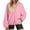 Pink, variant on FAIWAD Womens Fuzzy Fleece Sweatshirt Long Sleeve Button Down Sweater Color Block Lightweight Tops with Pockets