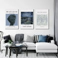thumbnail image 2 of Blue Matisse Wall Art Set of 3, Abstract Van Gogh Starry Sky Canvas Paintings Prints, Vintage Art William Morris Plant Wall Decor for Room Decor Aesthetic, Living Room, Office 12x16 in Framed, 2 of 5