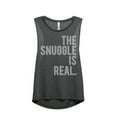 thumbnail image 1 of Thread Tank The Snuggle Is Real Women's Sleeveless Muscle Tank Top Charcoal Large, 1 of 4