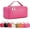 pink, variant on Travel Makeup Bag,Large Capacity Bags for Women, PU Leather Portable Pouch Open Flat Toiletry Bag Make up Organizer with Divider and Handle ()