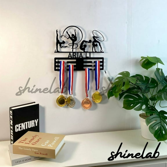 Shinelab Rhythmic Gymnastics Custom Medal Hanger, Gym LED Wall Decor, Olympic Sport Award Display 7793