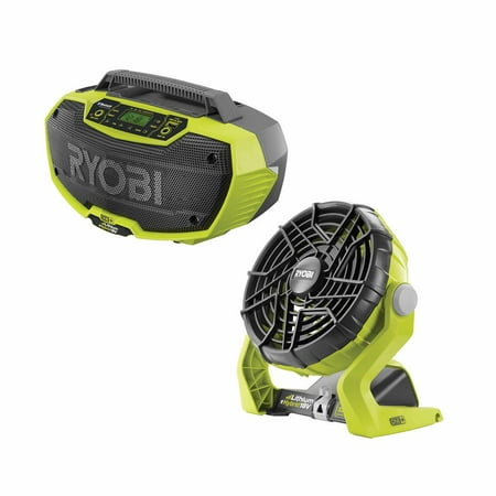 

18-Volt ONE+ Lithium-Ion Cordless Hybrid Stereo with Bluetooth Wireless Technology and Hybrid Portable Fan (Tools Only)