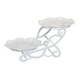 thumbnail image 2 of 2 Tiers Cake Stand, Decoration Snack Display Tray Removable Ornaments Display Rack Cupcake Stand for Restaurant Wedding Party Banquet Round, 2 of 7