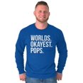 thumbnail image 3 of Worlds Okayest Pops Grandfather Men's Long Sleeve Tee T Shirt Brisco Brands M, 3 of 6
