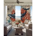 thumbnail image 6 of Retro Whale Kitchen Curtains Vintage Coastal Coral Starfish Nautical Cafe Short Curtains for Bathroom Blackout Window Curtain Grommet Small Window Treatment Drapes for Bedroom Living Room 42"x45"x2, 6 of 9