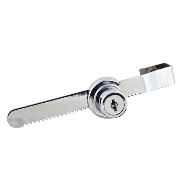 Glass Door Slide Lock, 5.1 Inch Zinc Alloy Lock with Keys, Secure Sliding Glass Panes, Ideal for Vivarium and Window Enclosures