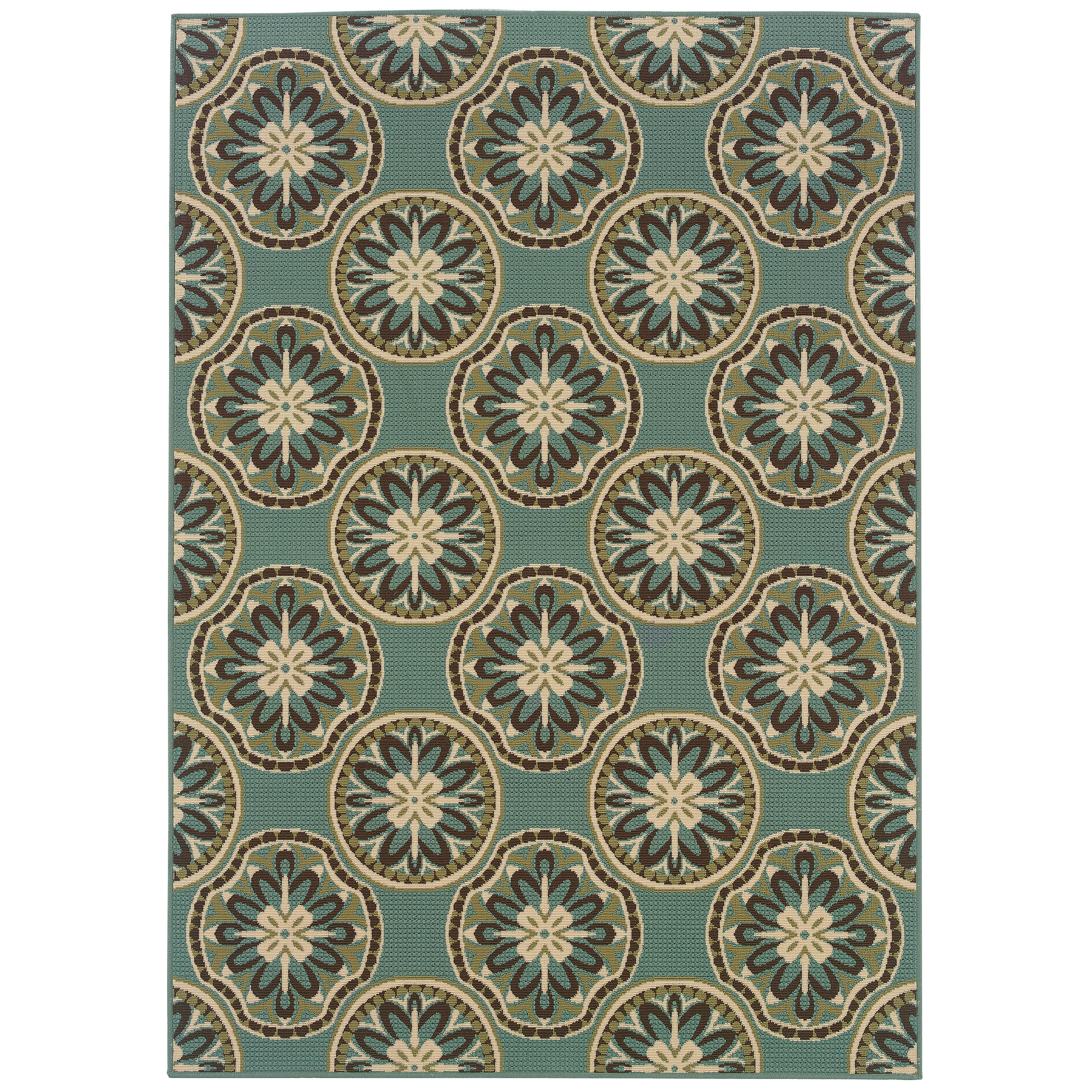 "Darya Home Daniel Collection Outdoor Floral Outdoor 2 x 4"