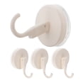 thumbnail image 1 of CATIEBYE 4Pcs Strong Suction Cup Hooks White Multipurpose for Glass Tiles Mirrors Bathroom Use, 1 of 8