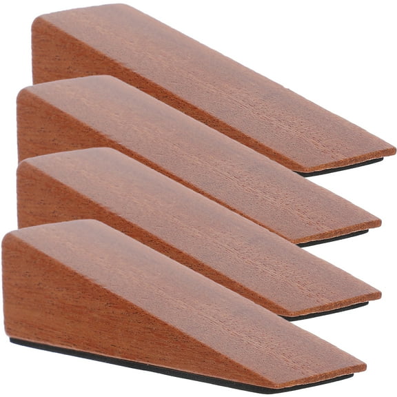 Oraceous 2 Pcs Heavy Duty Wooden Door Stopper Wedge Non-Slip Door Stops No Drill Installation Doors Stop Replacement Creative Door Safety Stopper
