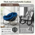 thumbnail image 4 of Indoor Outdoor Rocking Chair, Oversized Papasan Rocking Chair with Padded Cushion, Rocker Egg for Front Porch, Garden, Living Room, Bedroom, Apartment, 4 of 8