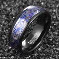 thumbnail image 3 of Black Tungsten Rings for Men Women 8mm Domed Celtic Spiral Wedding Bands Polished Finish Comfort Fit Size 7-12, 3 of 5