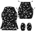 thumbnail image 4 of SCRAWLGOD Sun Moon Stars Pattern White Black 4 Pieces Gaming Chair Cover, Breathable Computer Chair Cover with Armrest Covers Washable Slipcover for Gaming Rotating Chair with Elastic Band, 4 of 7