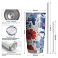 thumbnail image 6 of 20 Oz Pioneer Flower Coffee Tumbler Double Wall Insulated Stainless Steel Water Bottle | Metal Reusable Thermoses Flask with Cup Cap | Leak & Sweat Proof with Anti-Dust Lid, 6 of 7