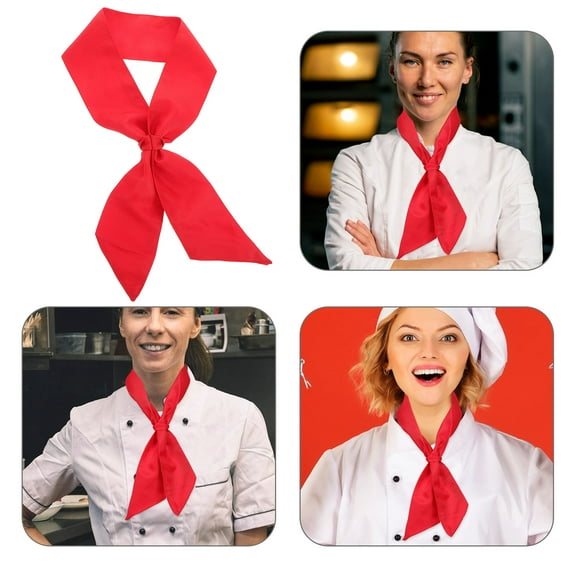 LOLIPPYY Red Cotton Chef Scarf Neckerchief with Sweat Wicking for Food Service Professionals