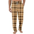 thumbnail image 2 of Men's Knitted Fashionable Printed Pocket Casual Pants, Plaid Pajama Pants for Home, Sleep and Lounge Wear,Brown,L, 2 of 8